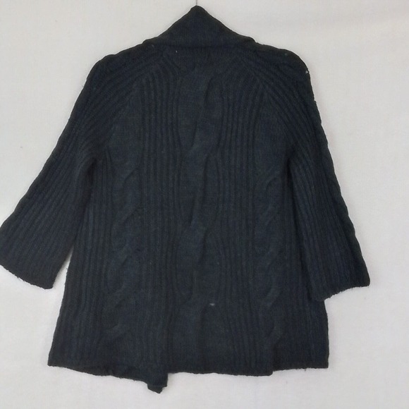 Forever 21 Chunky Cable Knit Open Front Cardigan Size Small in Navy, Green - Picture 2 of 11